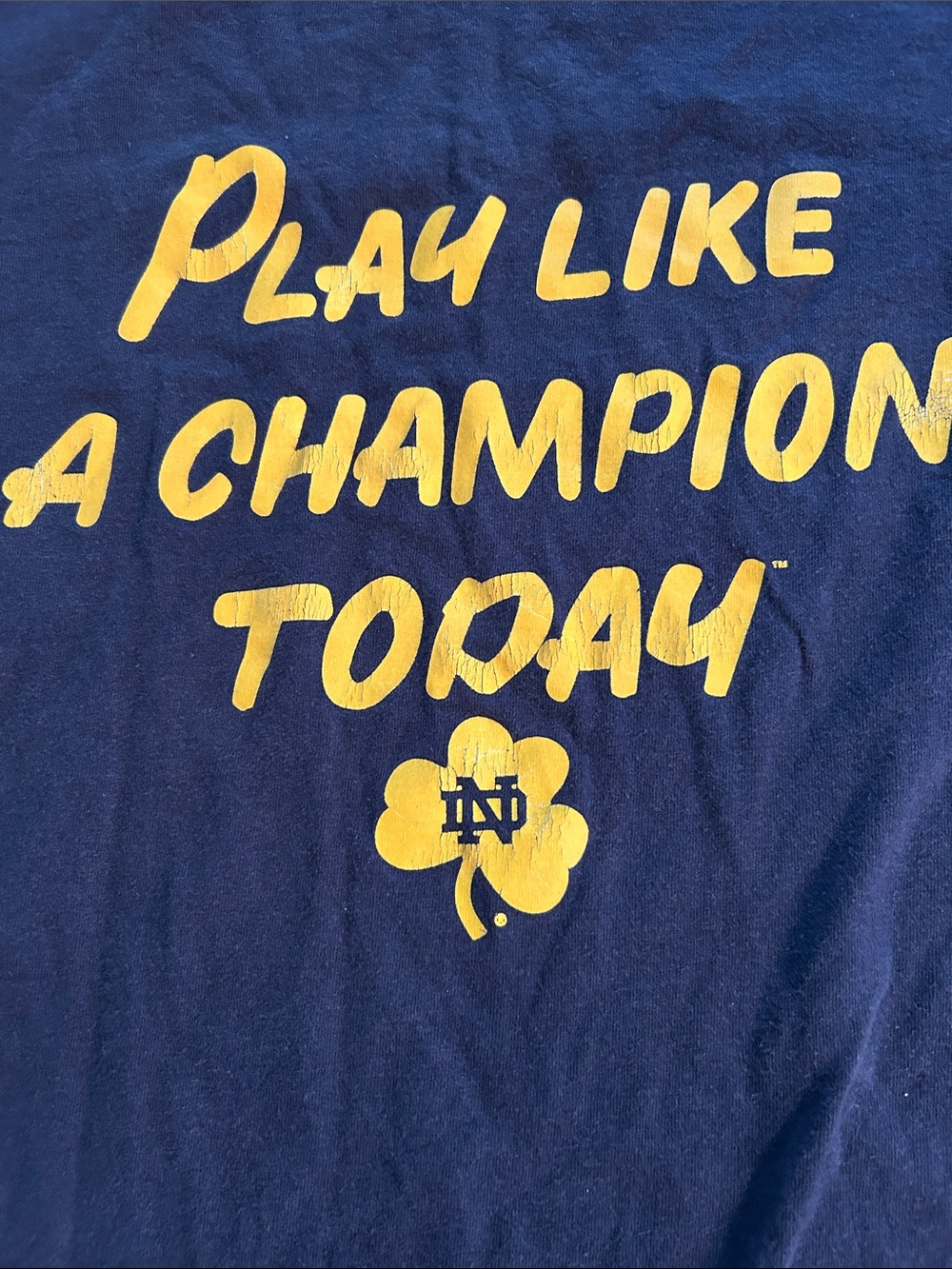 'Notre Dame ‘Play Like a Champion Today' Navy T-Shirt Champion - Picture 3 of 8